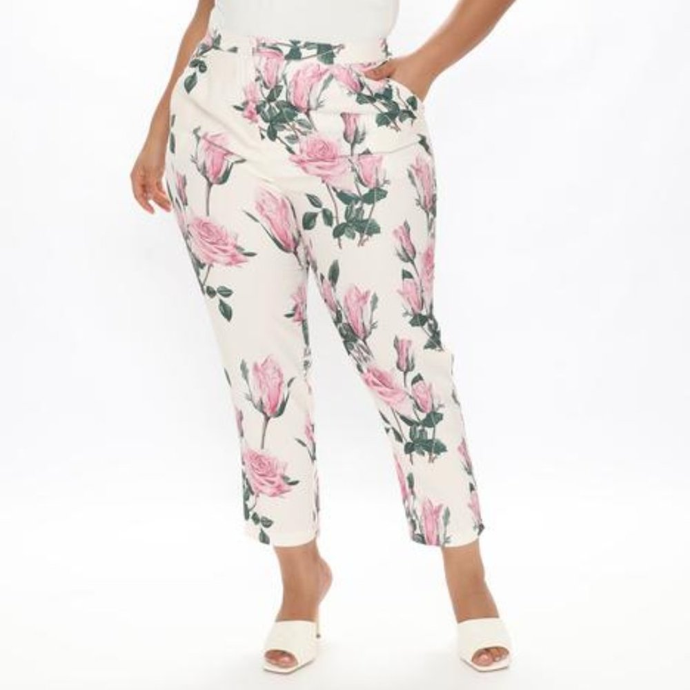 Flower After Flower Trouser Pants - Pink/combo